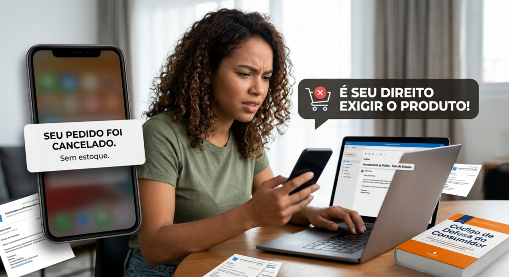 A loja cancelou sua compra online alegando falta de estoque? Entenda seus direitos.